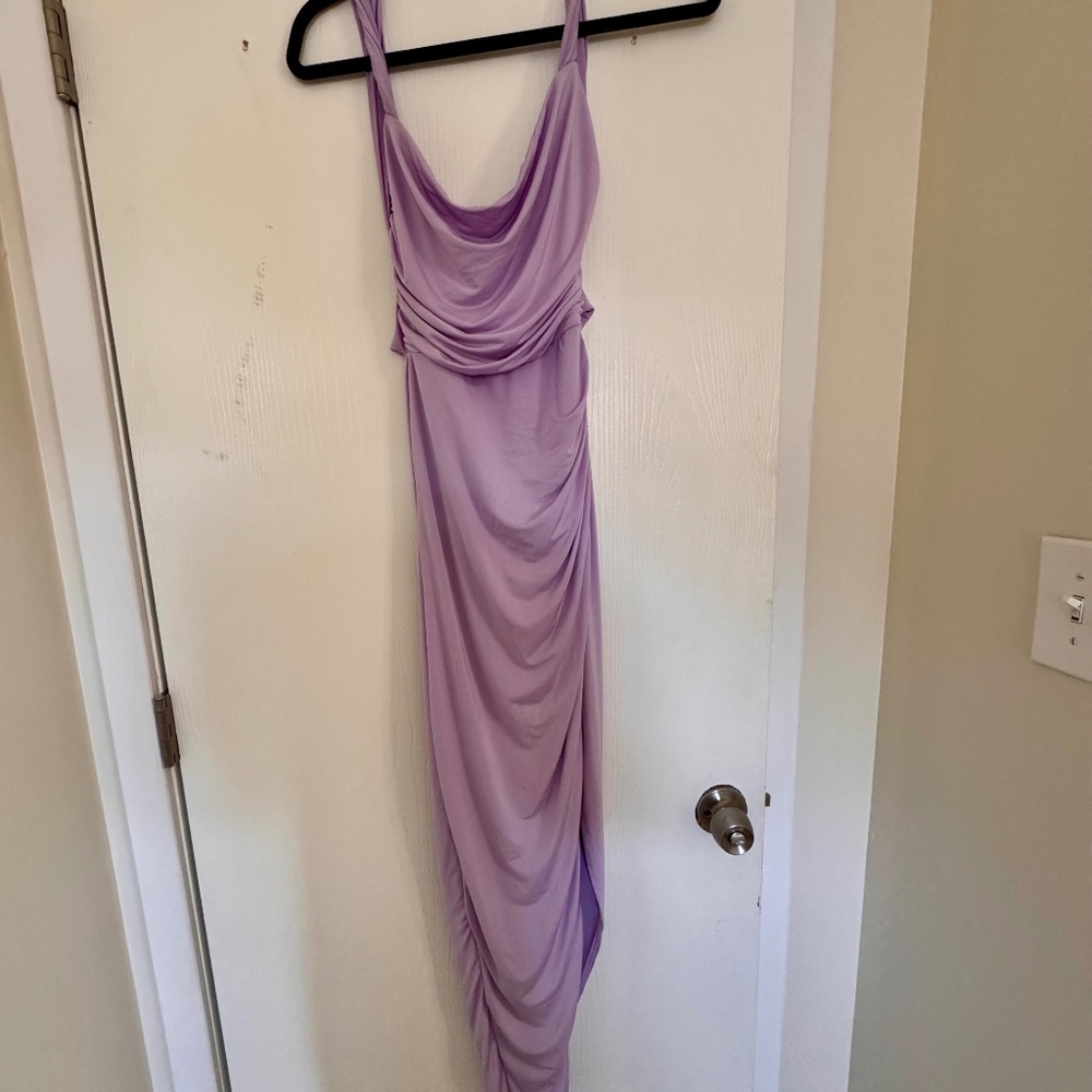 Chicago Ruched Side Slit Maxi Dress